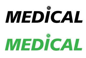 medicinsk labb logotyp begrepp, logotyp mall, medicinsk logotyp teckning attrapp vektor illustration