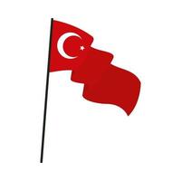 Hand winken Türkei Flagge Land isolierte Symbol vektor