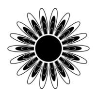 schwarz-weiße Silhouette einer Blume in einem abstrakten Stil vektor
