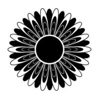 schwarz-weiße Silhouette einer Blume in einem abstrakten Stil vektor