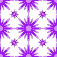 nahtloses Muster aus lila Blüten auf weißem Hintergrund vektor