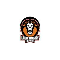Löwe wütend Logo Esport Design Maskottchen vektor