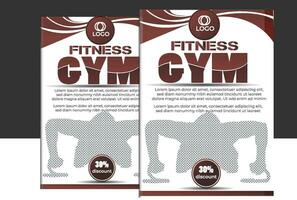 Fitness Fitnessstudio Flyer Design Weiß Hintergrund Design Farbe rot mit Bild vektor