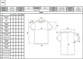 techpack layout mall av t-shirt vektor