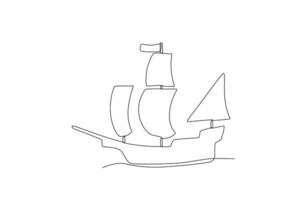 en fartyg symboliserar columbus' dag fester vektor