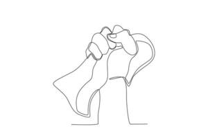 ein Illustration von ein Hand greifen ein Flagge vektor