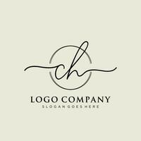 Initiale CH feminin Logo Sammlungen Vorlage. Handschrift Logo von Initiale Unterschrift, Hochzeit, Mode, Schmuck, Boutique, Blumen- und botanisch mit kreativ Vorlage zum irgendein Unternehmen oder Geschäft. vektor