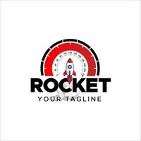 Vektor Leistung Rakete Startprogramm Logo Design