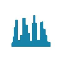 Horizont Logo, einfach modern Design von Wolkenkratzer, Vektor Stadtbild Gebäude, Symbol Silhouette Illustration
