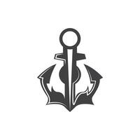 enkel fartyg ankare logotyp design, silhuett vektor illustration