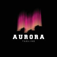 aurora logotyp, himmel natur landskap design, symbol vektor illustration mall