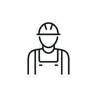 Konstruktion Arbeiter Linie Symbol isoliert auf Weiß Hintergrund. Arbeiter Symbol. Baumeister Symbol vektor