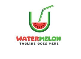 Glas Saft Logo - - Wassermelone trinken - - Saft Logo - - Wasser Melone Saft Vektor - - minimal Wassermelone Logo - - - - Sommer- Vektoren