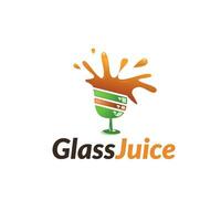 juice logotyp design - glas juice stänk logotyp - professionell juice stänk vektor