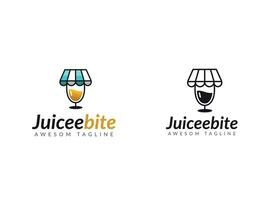 uppkopplad juice logotyp - juice företag logotyp - juice webbplats -blandad färsk juice logotyp - saftig glas vektor - Lagra juice logotyp