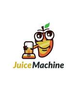 minimal süß Mango Maskottchen Logo Design - - minimal süß Mango Charakter Logo Design- - - Mango Charakter halten ein Entsafter Maschine vektor