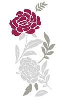 Rosen Blumen- Schnitt aus Muster Stickerei vektor