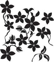 Blumen- Reben schwarz und Weiß Muster vektor