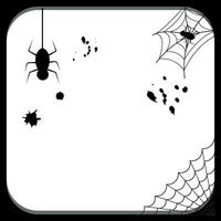 Hintergrund zum schwarz und Weiß Halloween mit Spinnen vektor