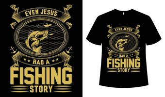 fiske t-shirt design mall bild. vektor