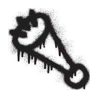 Horn Symbol Graffiti mit schwarz sprühen Farbe vektor