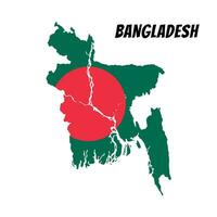 anpassbar Bangladesch Karte mit Vektor Clip Art und Flagge