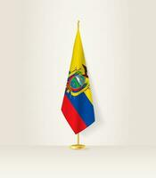 ecuador flagga på en flagga stå. vektor