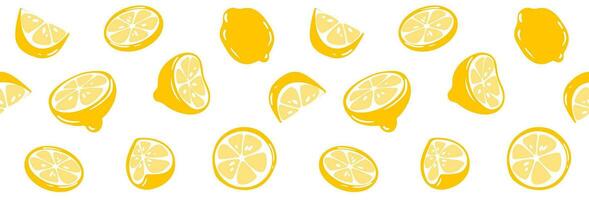 sömlös mönster av citroner. abstrakt citrus- bakgrund. vektor illustration av citron- i platt stil. minimalism.