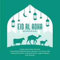 platt eid al Adha mubarak för social media posta design mall vektor