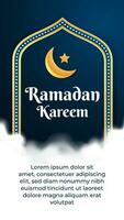 ramadan kareem social media berättelser mall med måne och stjärna prydnad vektor