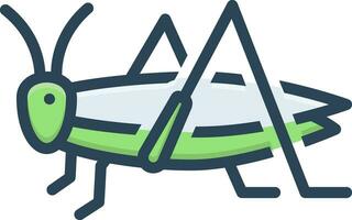 Färg ikon för gräshoppa vektor