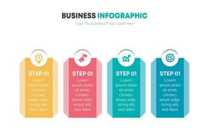 företag infographic mall 4 steg vektor