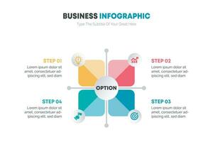 Geschäft Infografik Vorlage 4 Schritt vektor