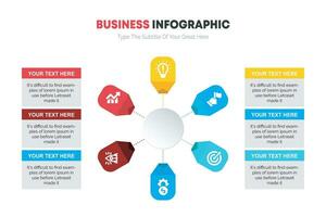 Gradient 6 Schritt Prozess Infografik Vorlage vektor