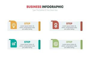 bunt Infografik Geschäft Vorlage 4 Prozess vektor