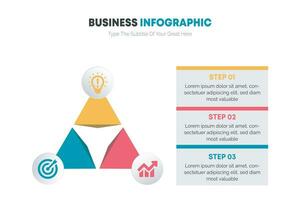 Geschäft Infografik Vorlage 3 Schritt vektor