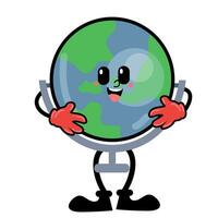global Abenteuer süß Karikatur Globus Ball Charakter Designs vektor