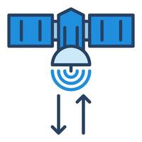 Satellit mit Pfeile Vektor global Internet Konzept Blau Symbol