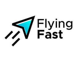 fliegend Papier schnell hoch Logo Design. vektor