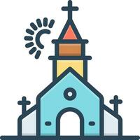 Färg ikon för kyrka vektor
