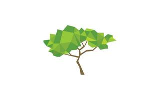 polygonal grön träd vektor illustration