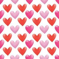 Herz Hand gezeichnet mit 3d Gittergewebe Gradient nahtlos Muster Hintergrund zum Valentinstag, Verpackung, Hintergrund vektor