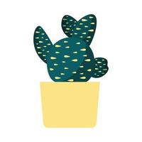 isolerad kaktus växt inuti kruka vektor design