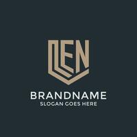 Initiale en Logo Schild bewachen Formen Logo Idee vektor