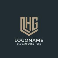 Initiale hg Logo Schild bewachen Formen Logo Idee vektor