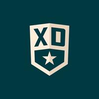 Initiale xd Logo Star Schild Symbol mit einfach Design vektor