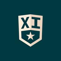 Initiale xi Logo Star Schild Symbol mit einfach Design vektor