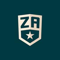 Initiale za Logo Star Schild Symbol mit einfach Design vektor