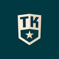 Initiale tk Logo Star Schild Symbol mit einfach Design vektor