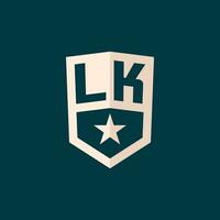 Initiale lk Logo Star Schild Symbol mit einfach Design vektor